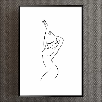 Modern Decorative Painting Simple Black and White Commercial Space Characters Abstract Characters 3d model