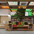 Modern Bright Fruit Shop Interior With Neat Fresh Produce Display And Functional Checkout Counter