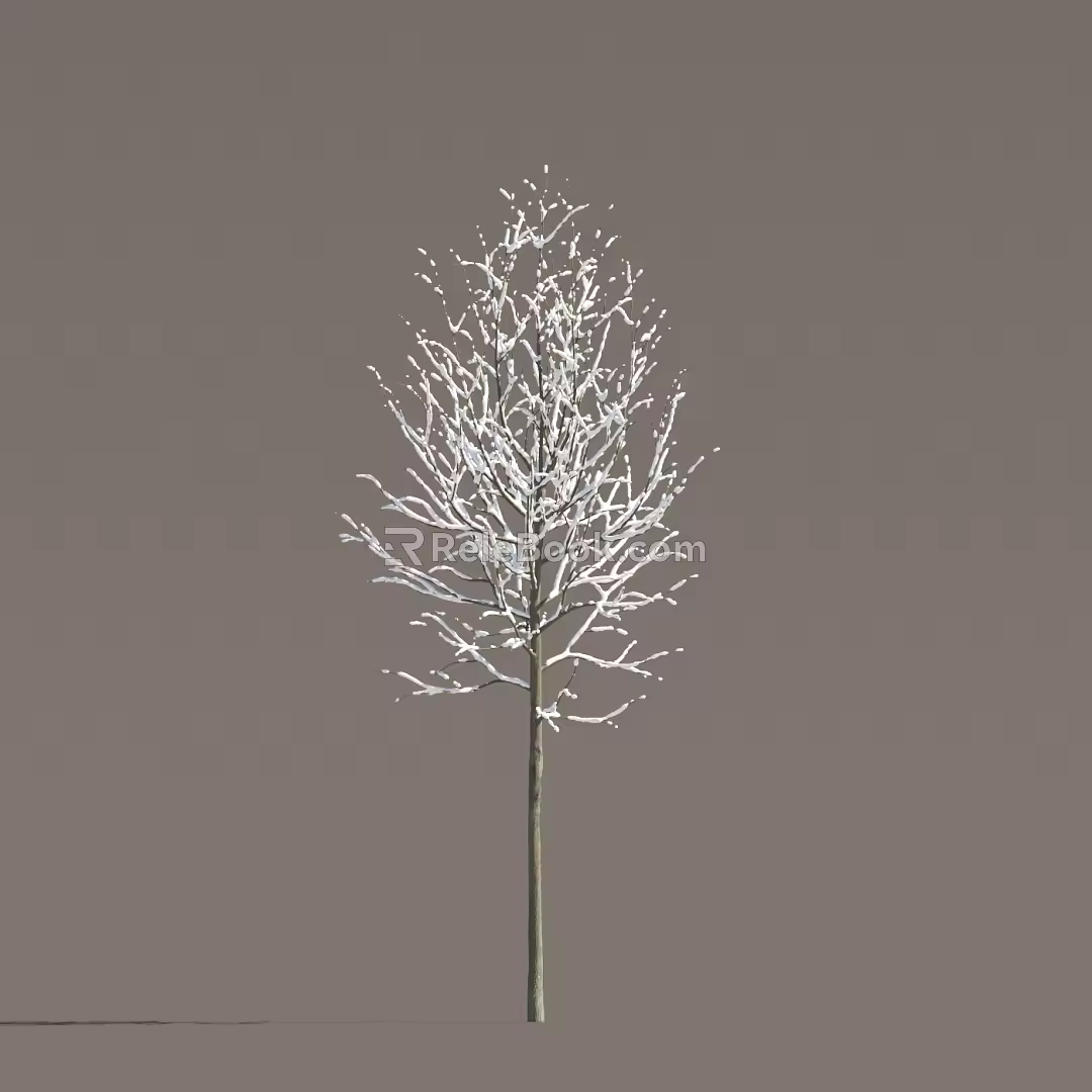 Winter Snow Scene Plants Snow Trees Snow Trees Arbor Small Trees Landscape Trees Dead Branches 3d model