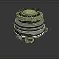 Shiny Silver Metallic Industrial Equipment With Circular Multi layer Structure And Gears