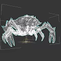 Game Character Mechanical Crab Creature With Red Eyes Spiked Metal Shell And Mechanical Legs