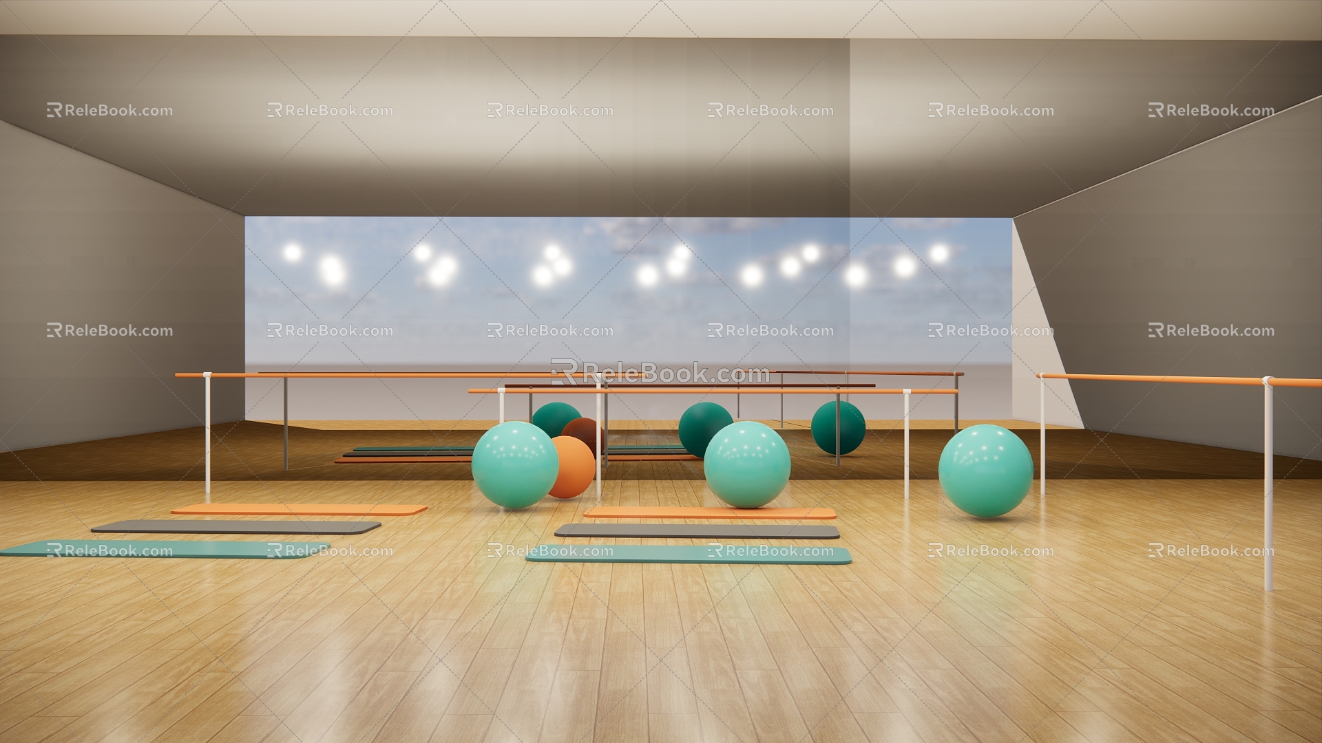 Modern Yoga Room 3d model