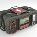 Green First Aid Kit With Red Cross And Durable Straps Metal Buckles