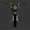 Vintage Green Motorcycle With Black Seat Round Headlight And Chrome Exhaust