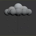 Cute Cloud Shaped Household Decor Item With Small Hanging Raindrops