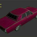 Classic Pink Sedan Car With Shiny Body And Rear Side View