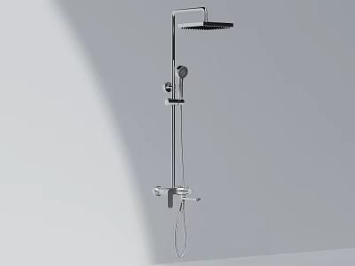 Modern Wall Mounted Shower System With Overhead Head And Handheld Sprayer 3d model