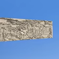 Traditional Chinese Relief Carving Decorative Panel with Figures Buildings and Trees