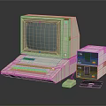 Vintage Computer System With Monitor Keyboard Mouse And External Storage Drives
