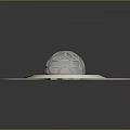 Racquet Shaped Structure With Central Soccer Ball And Circular Road Lines Design