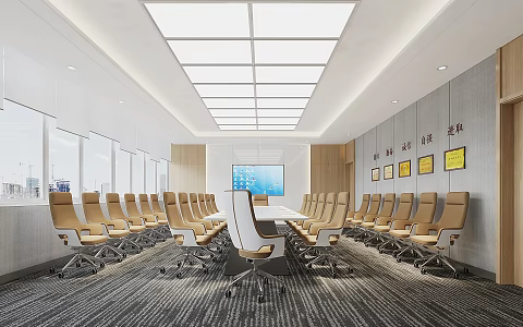 Modern Meeting Room Meeting Table and Chair 3d model