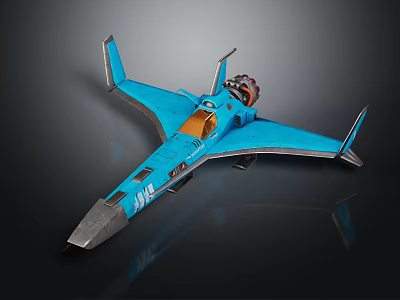 Blue Space Shuttle Model With Cockpit Wings And SHL Lettering On Fuselage 3d model