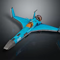 Blue Space Shuttle Model With Cockpit Wings And SHL Lettering On Fuselage