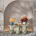 CCD Hotel End View Table Ornaments Floral Moss Combination Tree Table Lamp Floral Moss Ball Table 3d model