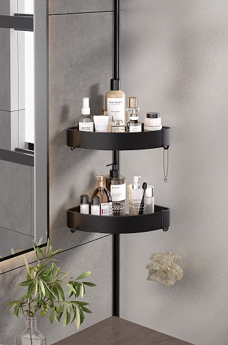 Double-layer Storage Rack Bathroom Supplies 3d model