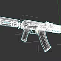 Modern Tactical Black Rifle With Muzzle Barrel Magazine Grip And Stock