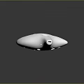 White Ceramic Ocarina Musical Instrument With Multiple Sound Holes And Shiny Reflective Surface