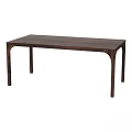Modern Walnut Dining Table With Curved Legs And Rectangular Top 3d model
