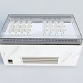 White Freezer with Transparent Glass Cover Marble Texture Surface Bottom Vents and Modern Minimalist Design