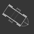 Boat Shaped Wooden Children's Bed With Storage Drawers And Patterned Mattress