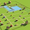 Modern Farm Bird's Eye View Daytime Fairy Lodge Farm 3d model