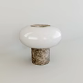 Sleek Round Table Lamp With White Shade And Marble Base Design 3d model