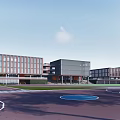 Modern nine-year school teaching building 3d model
