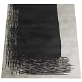 Abstract Lines Square Rug With Gray Tones And Black White Patterns Stacked 3d model