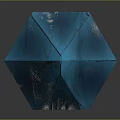 Shiny Transparent Blue Crystal In Prismatic Shape With Vibrant Hue On Dark Gray Background