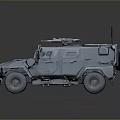 Tactical Military Armored Vehicle With Roof Mounted Equipment And Armor Plating