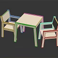 Simple Modern White Dining Table Set With Two Textured Chairs