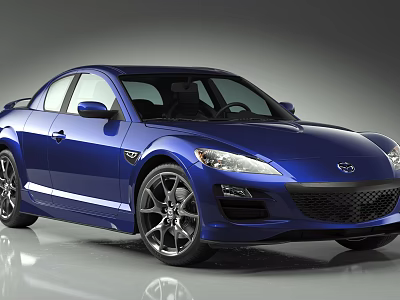 Blue Mazda Sports Car With Streamlined Body Design And Alloy Wheels 3d model