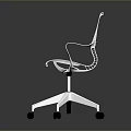 Modern Office Chair With Mesh Back White Armrests And Swivel Wheels Base