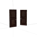 Dark Brown Traditional Swing Doors With Intricate Carved Patterns For Interior 3d model