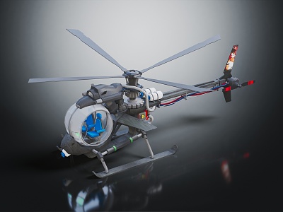 modern helicopter gunship 3d model