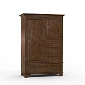 Traditional Style Brown Wooden Double Bed Frame With Storage Drawers And Classic Design