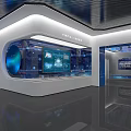 Technology Enterprise Exhibition Hall Slide Screen Display Desk Honor Wall LED Splicing Large Screen 3d model