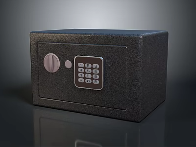 Black Safe With Digital Keypad And Knob For Secure Home Storage 3d model