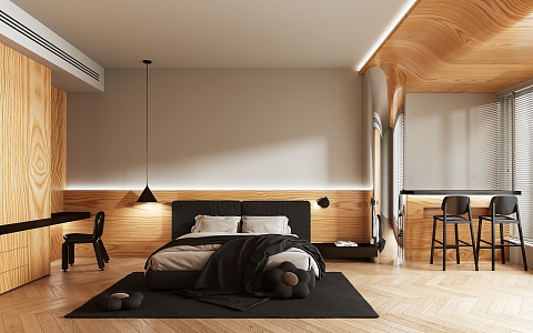 Log wind bedroom 3d model