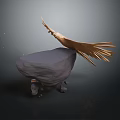 Artistic Detailed Eagle Sculpture Carving With Spread Wings On Rock Base