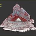 Frozen Ice Crystal Pyramid 3D Model With Cracked Surface And Textured Square Base