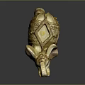 Decorative Gold And White Elephant Figurine With Ornate Design Details