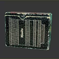 Vintage Maggiola Household Box With Black Surface White Stripes And Red Top