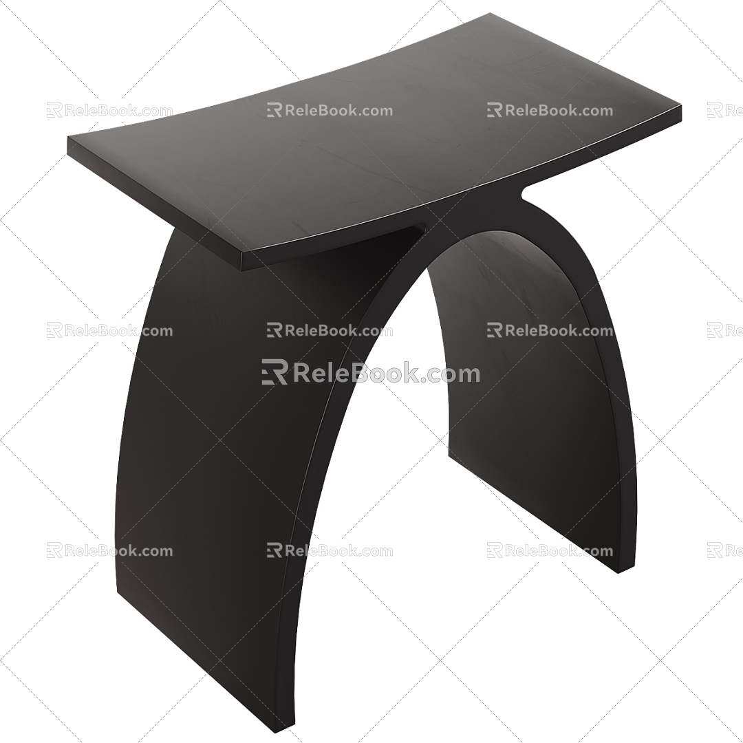 Nordic Simple Low Stool 3d model