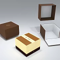 Different Colored Boxes in Open Closed States with Brown Beige Stripes and White Interior