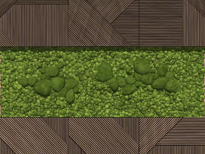 Living Plant Wall Indoor Decoration With Green Foliage And Wooden Background 3d model