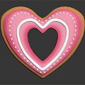 Heart Shaped Donut With Pink Frosting Orange Edge And White Dots
