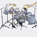 Premium Acoustic Drum Set With Multiple Drums Brass Cymbals And Sturdy Stands