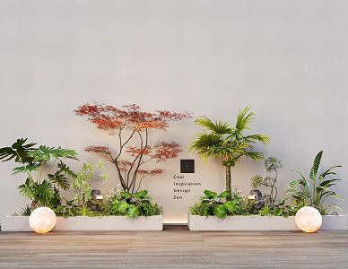 Courtyard landscape outdoor flower box plant matching network safflower grass plant combination 3d model