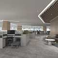 Spacious Bright Modern Public Office Area With Open Workstations Rest Lounge And Green Plants